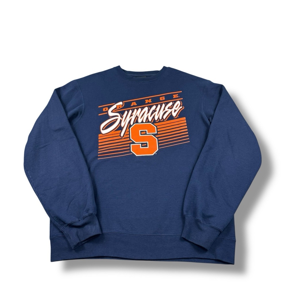 VTG Adidas Syracuse Orange Crewneck Sweatshirt Blue Mens Sz S GUC